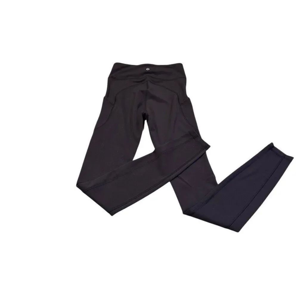 Lululemon Womens High-Rise Tight 31" Leggings Size 4 Black Pockets